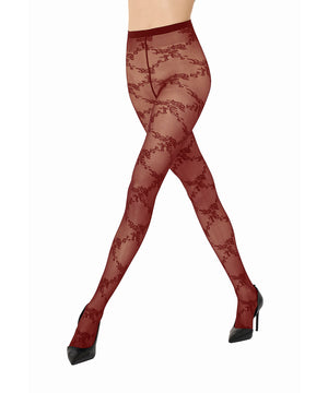 Floral Lace - Tights - 3265 bordeaux