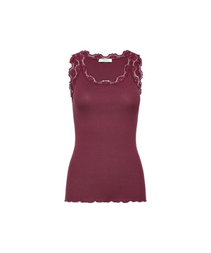 Babette - Silk Top w/lace - 093 Windsor Wine