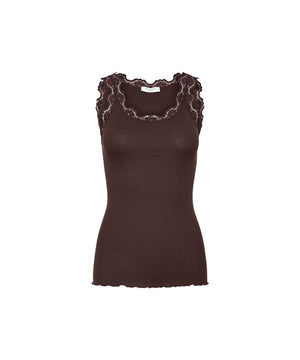 Babette - Top Regular W/Vintage Lace - 856 Mole