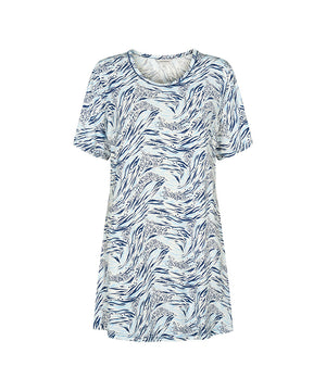 Bamboo - Short-sleeve Nightdress - 676 Blue Safari