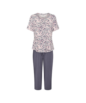 Bamboo - Short-sleeve Pj Pirate Pants - 675 Blushed Safari