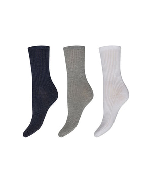 Cotton - 3-pack Ankle Sock - 10093 Multifarvet