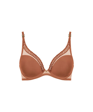 Sheer Emotion - Underwired Triangle Bra - HONE HONEY
