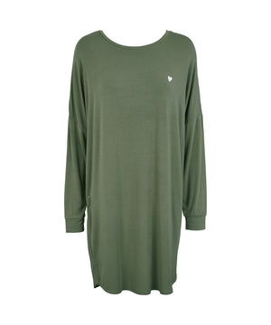 Softness - Ls Night Dress - 522 DUSTY GREEN