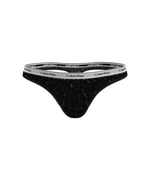Modern Logo W/ Lace - Thong - UB1 BLACK