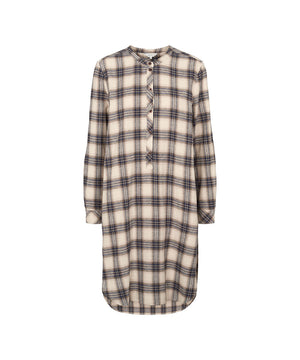 Cotton - Flannel Nightshirt - 1089 BLUE/MOCCA