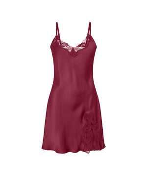 Pure Silk - Slip w.lace - 194 RUBY RED