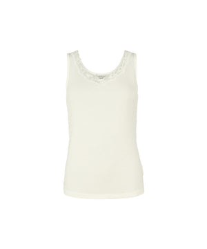 Bamboo Underwear - Tank Top With Lace - 00 OFF-WHITE