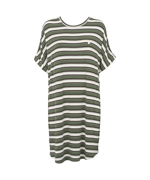 Softness - Stripe Big Shirt - 522 DUSTY GREEN
