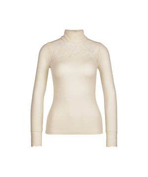 Silky Wool Glam - Top long-sleeve - 904 CHARM CREAM