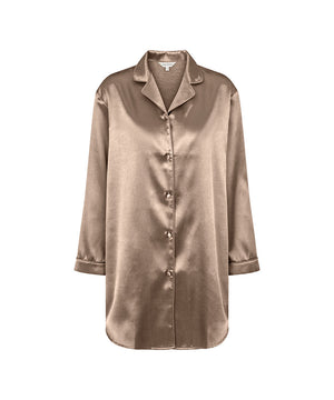 Homewear - Cotton & satin - Satin Long Sleeve Nightshirt - 229 MOON ROCK