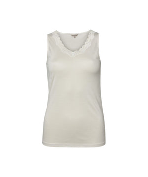 Nattøj - Top W/lace - 00 OFF-WHITE