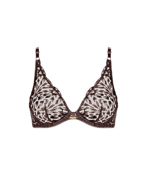 Crazy In Love - Underwired Triangle Bra - SATI SATIN BROWN