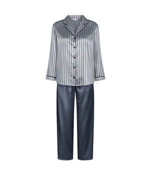 Satin - Long Sleeve Pyjamas - 1092 TURBULENCE/GREY