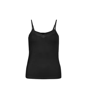 Silk Jersey - Camisole W/Lace - 02 BLACK