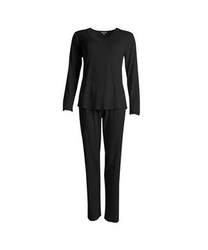 Silk Jersey - Pyjamas, Longsleeve - 02 BLACK