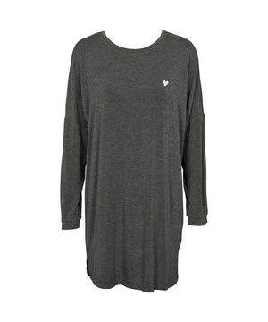 Softness - Ls Night Dress - 159 DARK GREY MELANGE
