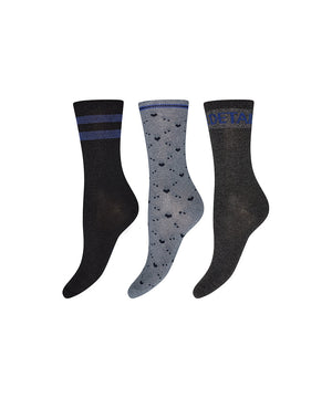3-Pack Shimmer - Ankle Socks - 9001 MULTIFARVET