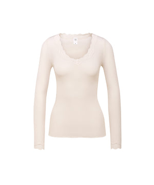 Richesse Lace - Top long-sleeve - 090 LIGHT IVORY