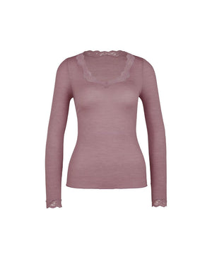 Richesse Lace - Top long-sleeve - 342 ELDERBERRY