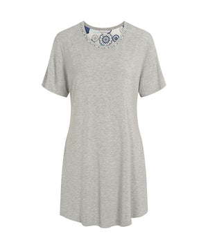 Bambus Homewear - Short-sleeve Nightdress - 652 GREY MELANGE