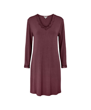 Bamboo - Long Sleeve Nightdress - 221 PLUM
