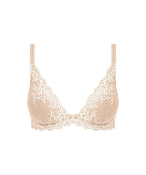 Lace - Plunge Underwire Bra - 271 NATURALLY NUDE / IVORY