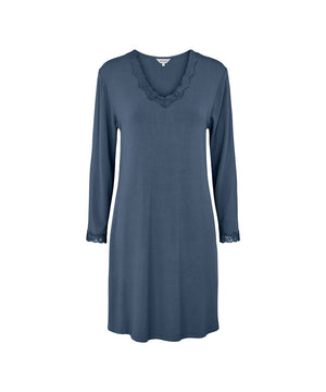 Bamboo - Long Sleeve Nightdress - 223 DENIM BLUE