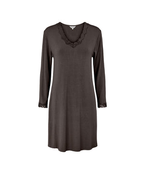 Bamboo - Long Sleeve Nightdress - 220 CHOCOLATE