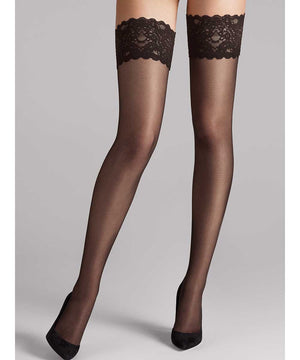 Satin Touch 20 - Selvsiddende/ Overknee Strømpe - 7212 NEARLY BLACK