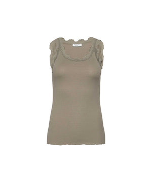 Babette - Silk Top w/lace - 968 LAUREL OAK
